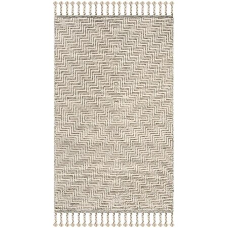 Safavieh 9 x 12 ft. Rectangle Kenya Contemporary Area Rug Ivory & Grey KNY150A-9